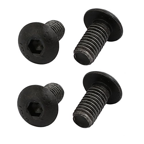 Image of uxcell 4pcs M5x10mm 10.9 Grade Hex Socket Reverse Left Hand Thread Screw Bolt Black