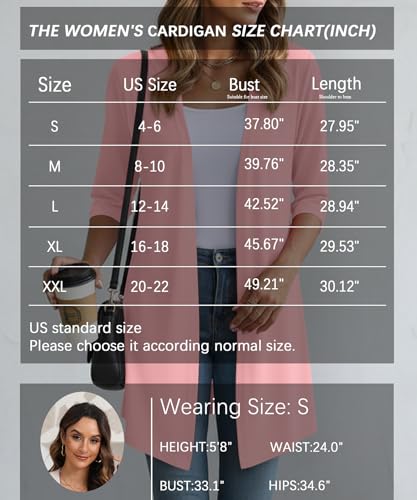 Image of YSYOKOW Lightweight Cardigans for Women 3 /4 Sleeve Long Open Front | Cardigan sweaters for women lightweight, summer cardigans for women lightweight, long cardigans for women trendy, dressy