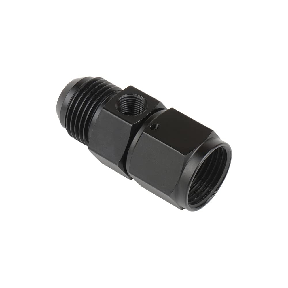 MASO Raccordo per decollo pressione carburante, in lega di alluminio nero, raccordo per decollo della pressione del carburante, AN6/AN8/AN10 maschio a -6/-8/-10 femmina con manometro/porta manometro