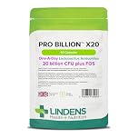 Lindens - Pro Billion X20, 60 Capsules - 20 Billion CFU Plus FOS - 1 a Day, UK Made - High Potency Lactobacillus Acidophilus, Healthy Digestion - Letterbox Friendly, Vegan