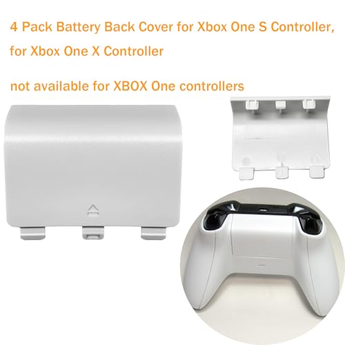 Image of 4 Pack Battery Back Cover for Xbox Series X /Series S Controller, Battery Back Shell Repair Part Compatible with Xbox Series X /Series S Controller (Black&White)