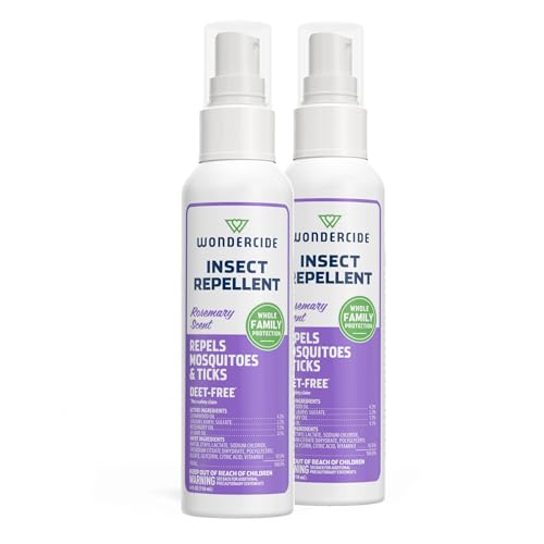 Wondercide - Mosquito, Tick, and Insect Repellent with Natural Essential Oils - Bug Spray and Killer - Safe for Family - Rosemary 2-Pack of 4 oz Bottle