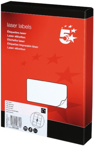 5 Star Addressing Labels Laser 8 per Sheet