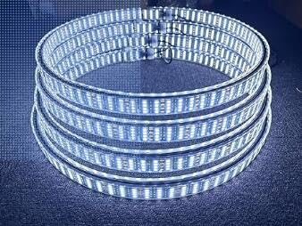 Sando Tech 8Rolls 17.5'' Quad Row + Double Side Pure White Brightest White Rim Lights LED Wheel Light Strobe Black Base Sturdy Iron Rings for Car Truck Remote/Rocker Switch Ctrl