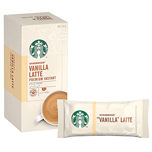 Image of Starbucks Ground, Jar Premium Instant Coffee, Vanilla Latte, Medium, 0.76 Oz21.5 G, 5 Pack