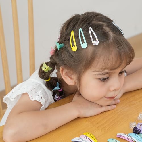 Cocplok 120 Pcs Colorful Snap Hair Clips Hair Barrettes For Girls,Clips Candy Color Hair Accessories For Kids Teens thumb #4