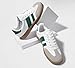 LUCKY STEP Men's Fashion Sneakers Casual Shoes Retro Suede Genuine Leather Skate Tennis Walking Shoes for Male(White/Green,10 B(M) US)