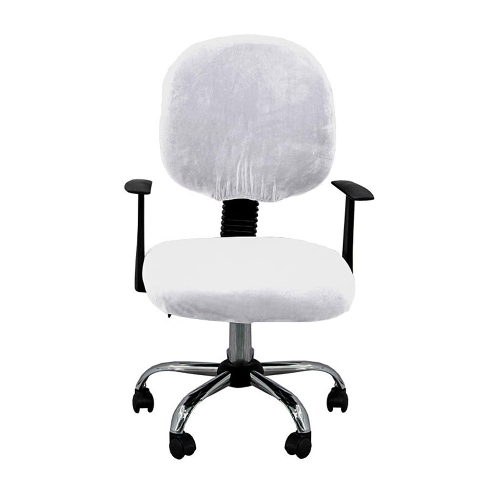 Morbuy Funda para Silla de Oficina, Fundas Protectoras para Asiento y Respaldo, Funda Elástica para Silla de Ordenador para Removible Modernas Estilo Funda de Silla para Silla Giratoria (Blanco)
