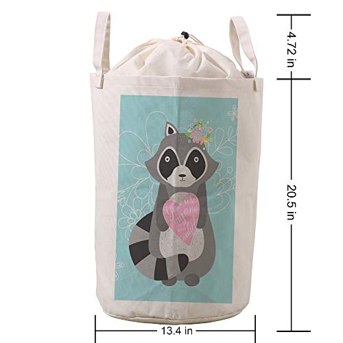 Bolsa de baño de lino impermeable para la playa y piscina con diseño mapache 6