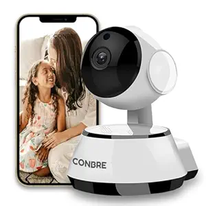 Conbre RoboXR 2MP Full HD Smart Wi-Fi CCTV Home Security Camera for Home and Office | 360 with Pan Tilt | Two Way Communication | Motion Alert | Night Vision | SD Card (Upto 128 GB)