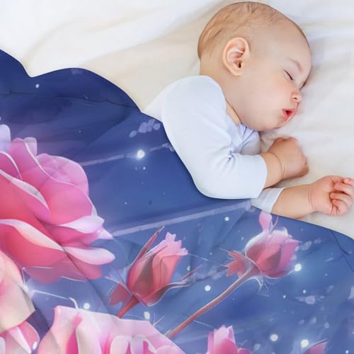 Manta de franela con rosas de alta suavidad colcha decorativa sofá 5