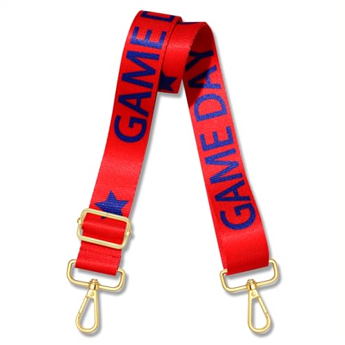 Image of Game Day Purse Strap Replacement Crossbody Wide Shoulder Strap Star Football Strap for Stadium Approved Clear Bag