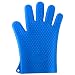 DERCLIVE - Guanti isolanti termici, in silicone, resistenti al calore, ideali per la casa, la cucina, il barbecue, il colore blu (pezzo singolo)