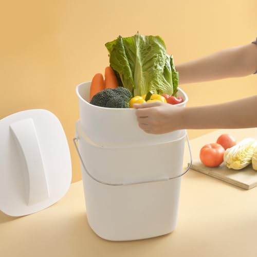 Caneca de basura para cocina con doble compartimento Healifty miniatura 7