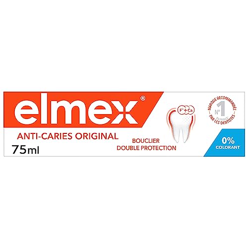 ELMEX - Elmex - Pasta de dientes anticaries original 0% colorantes – caries – dientes sensibles, encías dolorosas, protección del esmalte – 75 ml
