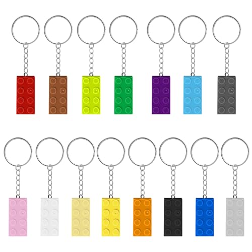 KJG Schlüsselanhänger Bausteine 15 Stück - Taschenanhänger für LEGO...