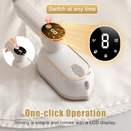 مراجعة مكواة بخار 2 في 1 Xkimos المحمولة بشاشة LCD 1300W قابلة للطي 180° للمنزل والسفر - الصورة 5