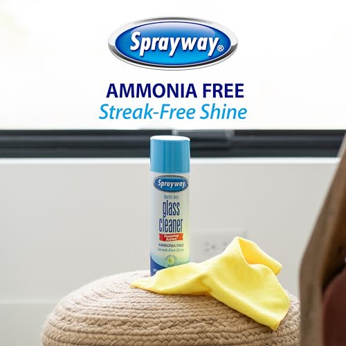 Image of Sprayway Glass Cleaner Foaming Aerosol Spray, 19oz, Pack of 2 | Ammonia-Free, Streakless, Fast-Acting | Cleans & Polishes Glass Surfaces | Fresh Scent, Removes Fingerprints, Dust, Dirt, Smoke Film