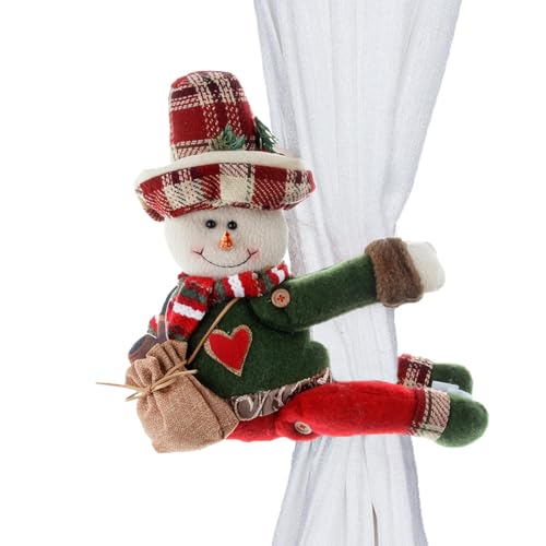 Hebilla de Cortinas de Navidad,abrazos de Cortinas de Navidad, Retenciones de Cortinas de Muñeco de Nieve, Sujetadores de Cortinas de Navidad, Muñeco de Nieve y Alce, Abrazaderas de Cortinas Lindas