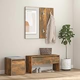 Nqyjm LH4910213 Smoked Oak Wood Material Wardrobe Set for Entrance, Bedroom, Living Room