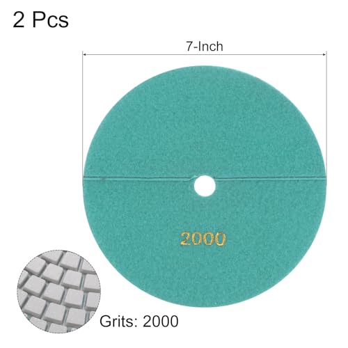Image of uxcell Diamond Polishing Pad 7-Inch 2000 Grits Wet /Dry Grinding for Stone Concrete Marble Countertop Floor 2pcs