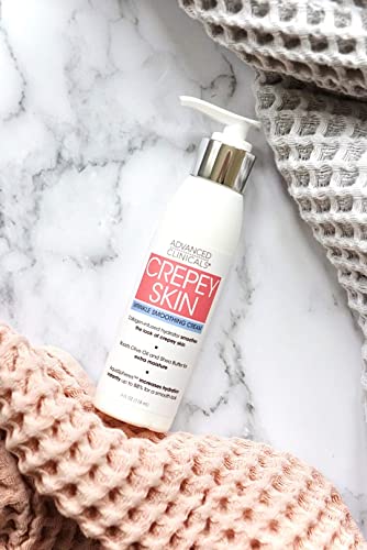 Advanced Clinicals Crepey Skin Wrinkle Smoothing Skin Care Cream Moisturizer For Body, Neck, & Décolleté. Anti Aging Skincare Lotion W/Collagen, Shea Butter, & Hyaluronic Acid. Large, 4 Fl Oz Bottle - Thumbnail 2