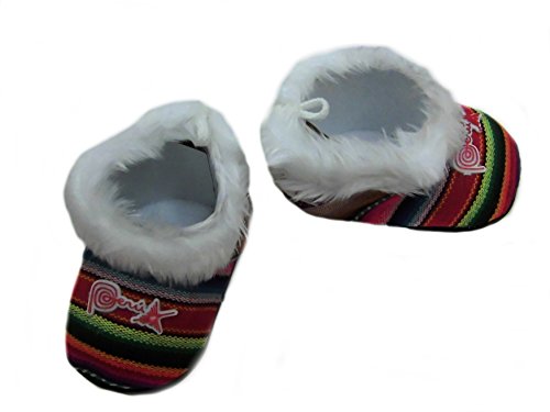 Baby Slippers Peruvian Manta Fabric Alpaca Fur (-6 Month)