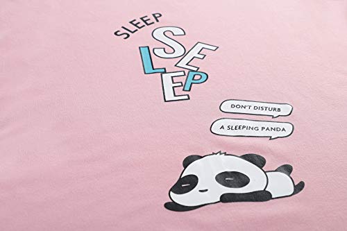 Big Girls Pajamas Set Short T-Shirt And Long Pant Cartoon Sleepwear Cute Pjs For Teen Kids Size 12 14 16 (12, Pink) #TOP2