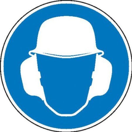 Ear/head protection Use Mandatory Sign, Self Adhesive, Size 31,50 cm