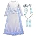 Produktbild Emin ELSA Kostüm Eiskönigin 2 ELSA Kleid Mädchen Kinder Mädchen Prinzessin Königin ELSA 2 Kostüm Weihnachten Verkleidung