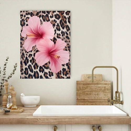 Art mural esthétique léopard pour décoration de chambre vintage moderne