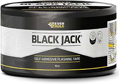 Everbuild Black Jack Strong Self Adhesive Flashing Tape – Natural Lead-Look Finish – 300mm x 10m