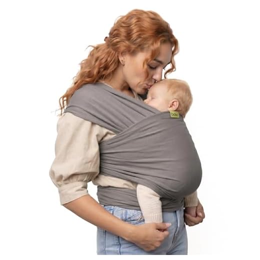 Boba Wrap - Fascia Elastica Porta Bebè Neonato, Portabimbo Facile da Indossare (Grey)