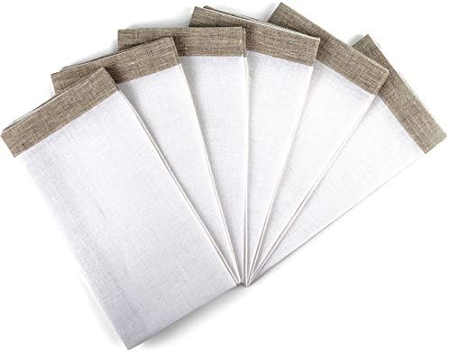 Saint Linen 100% Linen Dinner Napkins – Set of 6 - 18” x 18” White/Natural - Durable And Soft – European Flax –  For Events and Home use