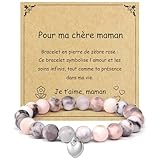 FINEVERNEK Bracelet Femme Cadeau Femme Bracelet Pierres Naturelles Original Cadeaux Anniversaire Fête de Mères Noël Merci Thanks Giving Day pour Amie Mamie Maman Soeur Maitress Cadeau Ado Fille