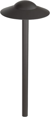 WAC Iluminación de paisaje, toldo LED de 12 V para camino y área con tapa redonda de 6.5 pulgadas, 2700 K, LED cálido incorporado en bronce