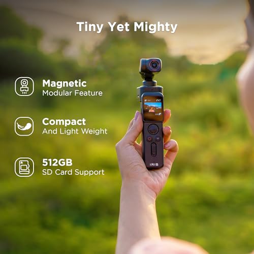 IZI IRIS Pocket 4K Vlogging Camera - with Dual AMOLED Display 1/1.3" CMOS Sensor, 3-Axis Gimbal Stabilizer, AI Tracking, 512GB Support, 160-Min Battery, Best Video Camera for Youtubers & Instagram - Image 6