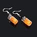 Firecolor Mini Fruit Juice Earrings Creative Apple Kiwi Orange Watermelon Grape Drink Bottle Pendant Earrings Hooks Dangle Jewelry,Orange orange