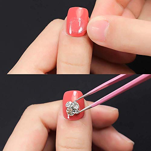 Image of COSTICA 8 Sheets Double-Sided Nail Jelly Sticker Waterproof Breathable Glue Tabs Jelly Glue Adhesive Tabs Super Sticky Fake Nail Glue Stickers for Manicure(8 Sheets 192 pcs, 6.2 cm