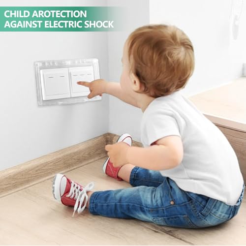 Schalter Abdeckung Steckdosenabdeckung, 2 Stück Typ 86 lichtschalter abdeckung Wasserdicht Lichtschalterabdeckung 2fach Transparente Stecker Box für Badezimmer Küche Balkon Wohnzimmer