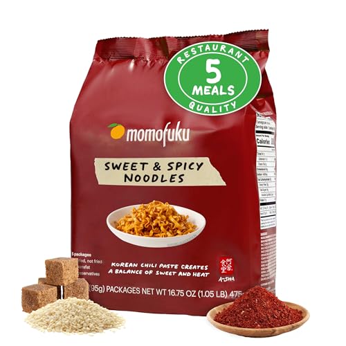 Momofuku Sweet & Spicy Ramen Noodles, 5 pouches