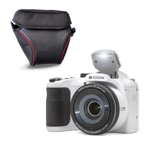 KODAK Pixpro AZ255 Bridgekamera, 16 MP, 25-facher optischer Zoom, Full HD 1080p, 24 mm Weitwinkel, Stabilisator, 7,6 cm LCD-Bildschirm, inklusive Tasche – ideal für Reisen – Weiß KODAK Pixpro AZ255 Bridgekamera, 16 MP, 25-facher optischer Zoom, Full HD 1080p, 24 mm Weitwinkel, Stabilisator, 7,6 cm LCD-Bildschirm, inklusive Tasche – ideal für Reisen – Weiß
