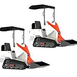 DigMaster B&S Engine Gas-Powered Mini Skid Steer Loader, Stand-On Mini Loader with Heavy-Duty Tracks, Compatible with Mini Skid Steer Attachments (red-white-2)
