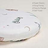 GLLQUEN BABY 4Pack Moses Basket Fitted Sheets, Newborn Pram Sheets Fitted, 100% Microfiber Oeko-tex100 Cozy and Breathable Crib Baby Bassinet Sheets for Boy and Girl(Car) - Image 5