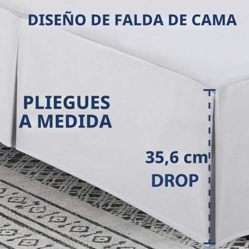 Falda de cama plisada blanca de microfibra ultrasuave para colchón individual 3