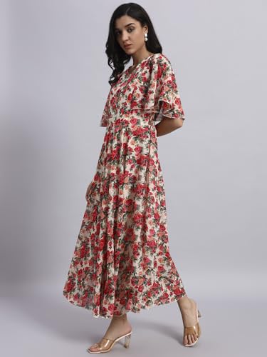 Image of HELLO DESIGN Women V-Neck Solid Maxi Dresses