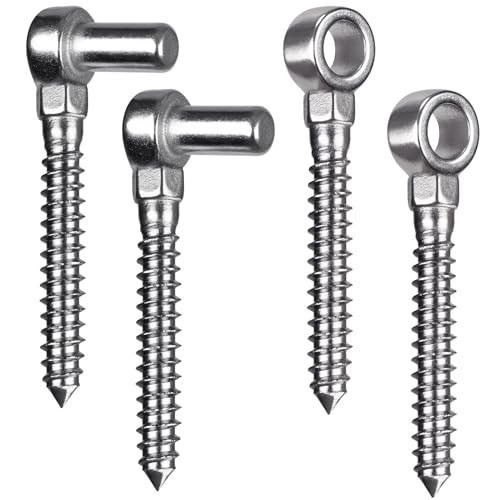 Image of Insaga Cast 304 Stainless Steel Heavy Duty Gate Hinges, 2Pack Gate Hinges Heavy Duty, M12 Hook and Eye Hinges, Partial Thread Gate Bolt Hook, Wood Gate Hinge for Farm, Fence Gates