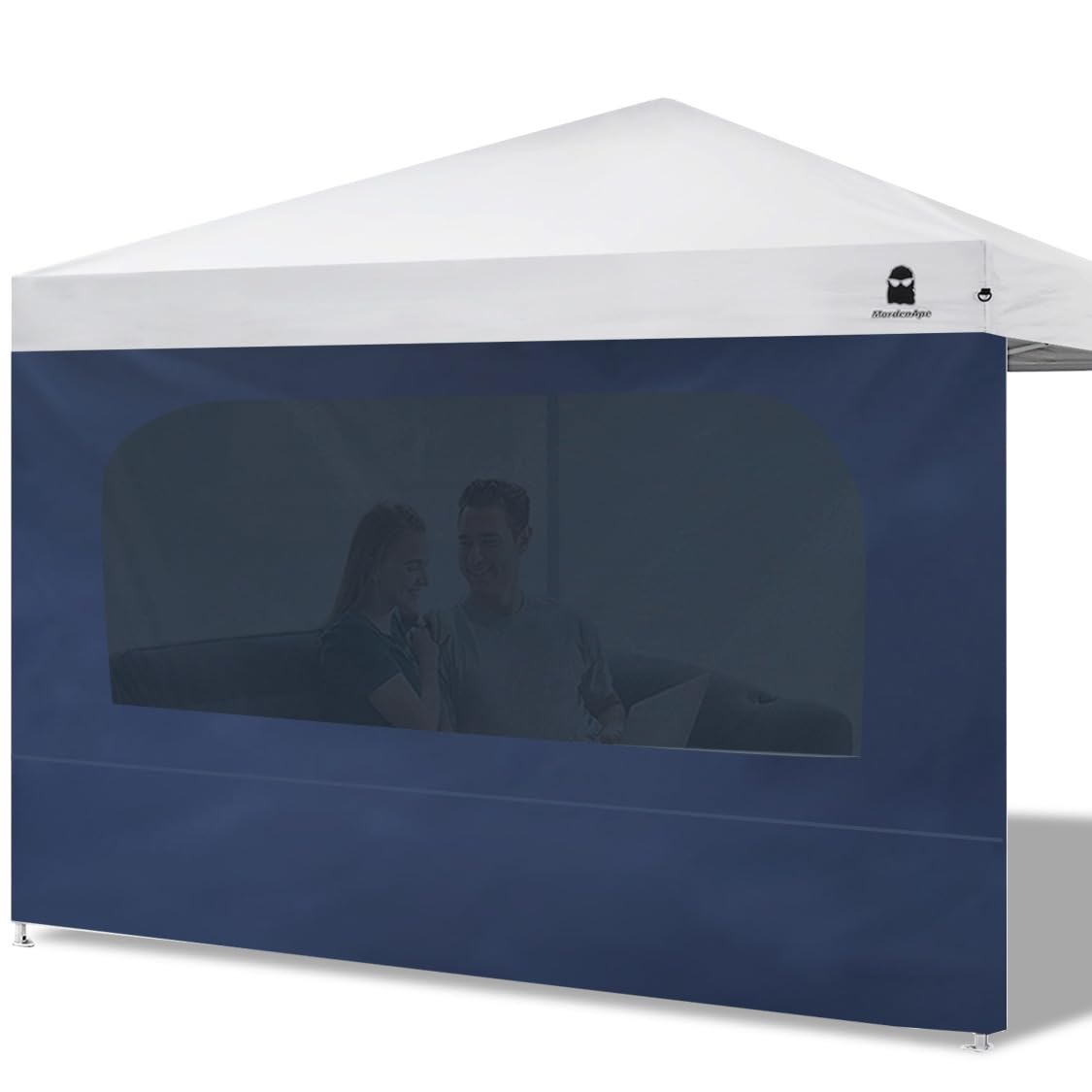 MordenApe Sunshade Sidewall with Mesh Window for 10x10 Pop Up Canopy - Straight Leg, Outdoor Instant Canopy Sidewalls, 1 Pack (10 x 10, Navy with Silver Coating)