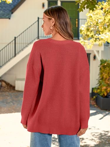 Image of LILLUSORY Women Oversized Cardigan Sweater 2025 Fall Outfits Cloth Fashion V Neck Knit Button Front Casual Trendy Tops