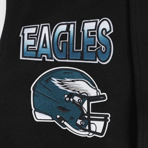 Pro Standard Mens NFL Philadelphia Eagles Turn It Up Varsity Jacket Black/White 2XL - Image 5